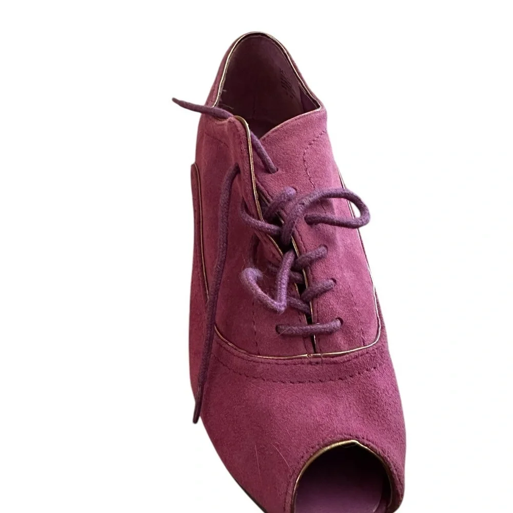 LouLou de laFalaise suede heels with peep toe size 8. Never worn.